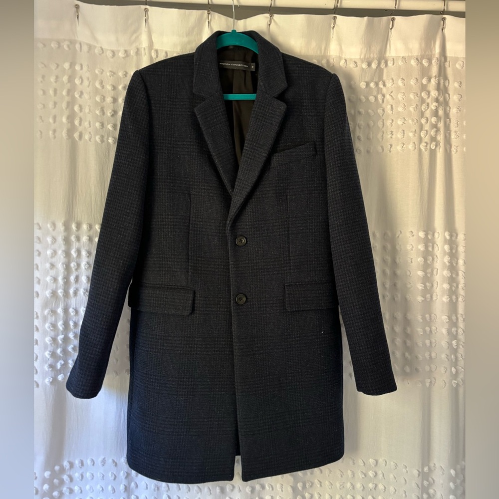Navy blue French Connection coat. Coat worn twice.